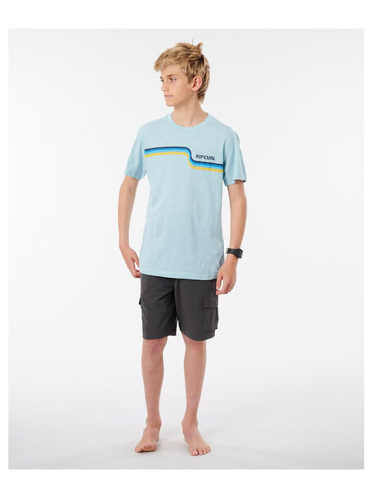 T-Shirt chłopięcy RIP CURL SURF REVIVAL TEE-BOYS błękitny

