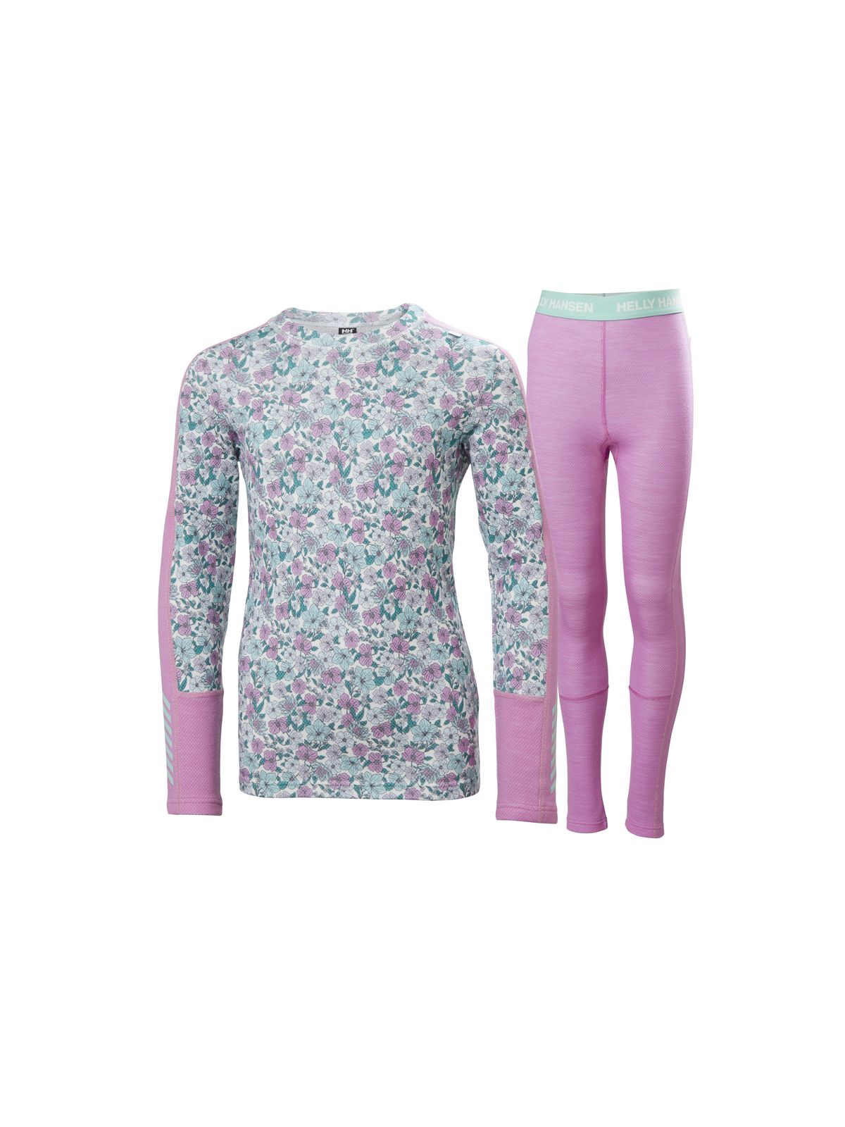 Bielizna dziecięca HELLY HANSEN Jr Graphic Lifa Merino Set kolor różowy