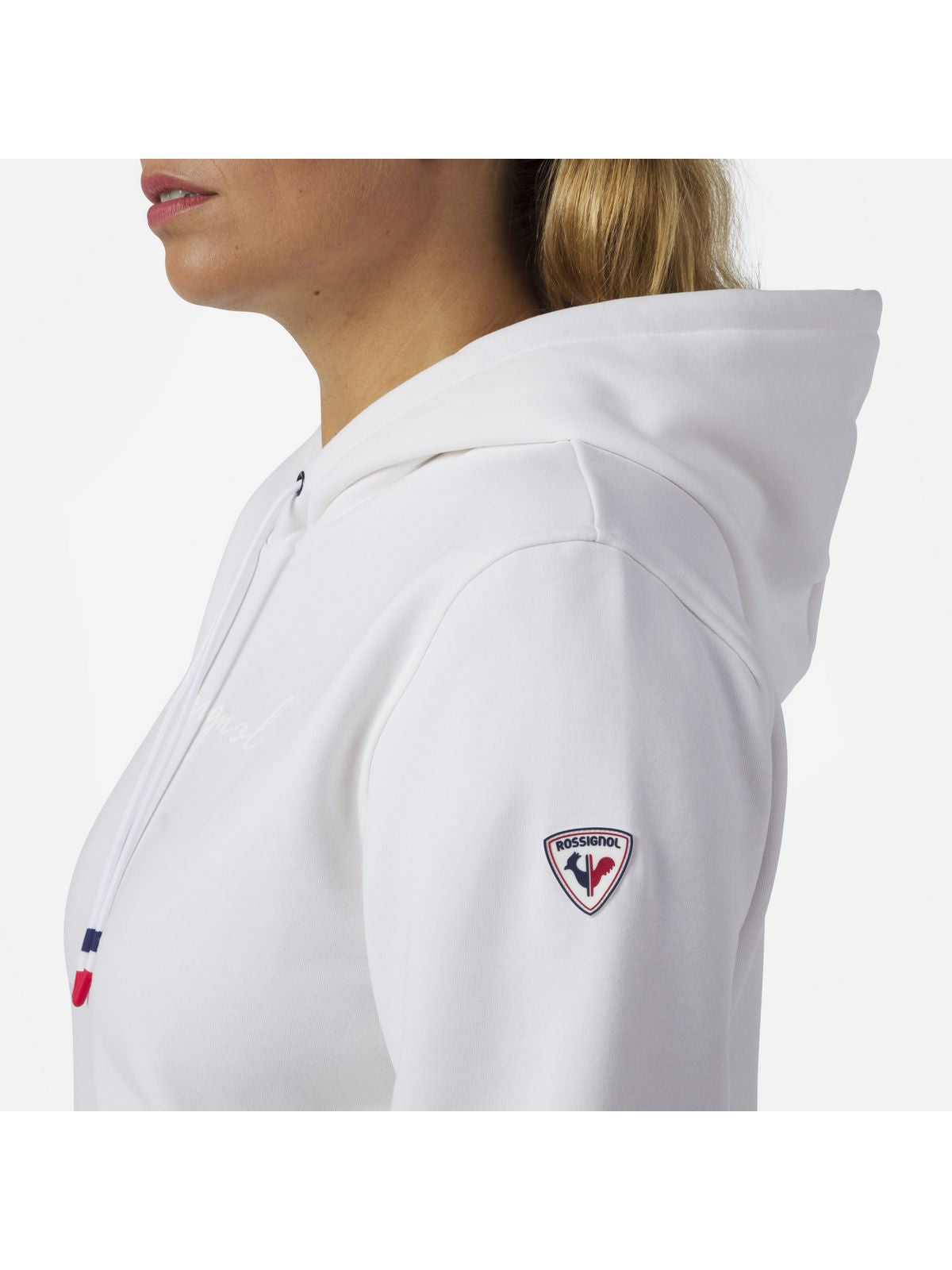 Bluza Rossignol W LOGO SWEAT HOOD FL biały - Adventure Sports