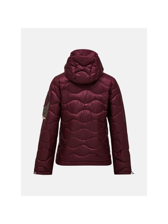 Kurtka puchowa damska PEAK PERFORMANCE Helium AOP Utility Down Hood bordowa
