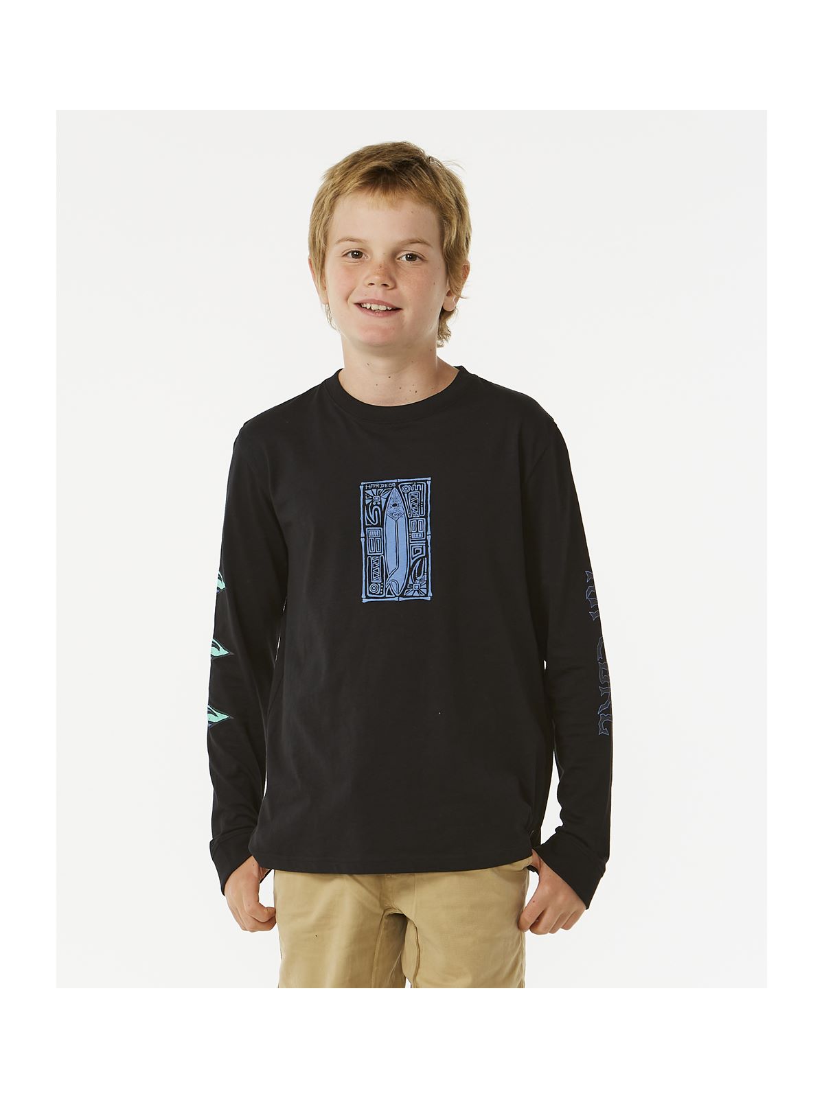 Koszulka RIP CURL Lost Islands Ls Tee Boys czarny - Adventure Sports