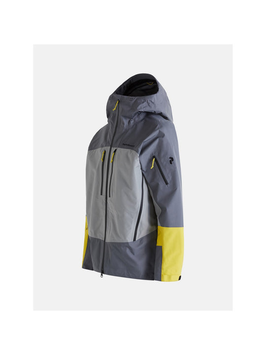 Kurtka Peak Performance M Vislight Gore-Tex Pro Jacket - szary/ciemny szary/limonkowy - Adventure Sports
