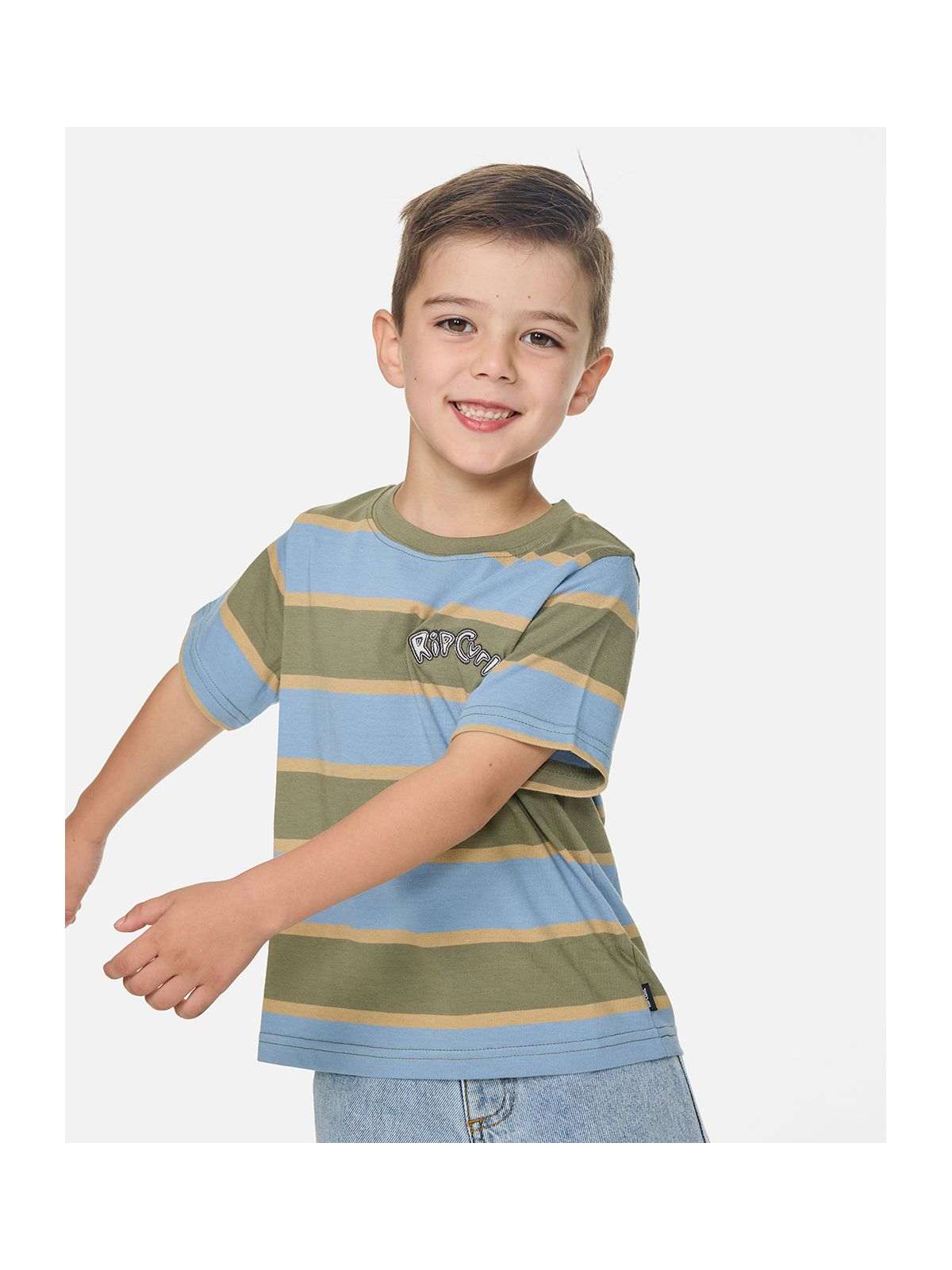 Koszulka chłopięca RIP CURL Ride The Wave Stripe Tee - Boy niebieska