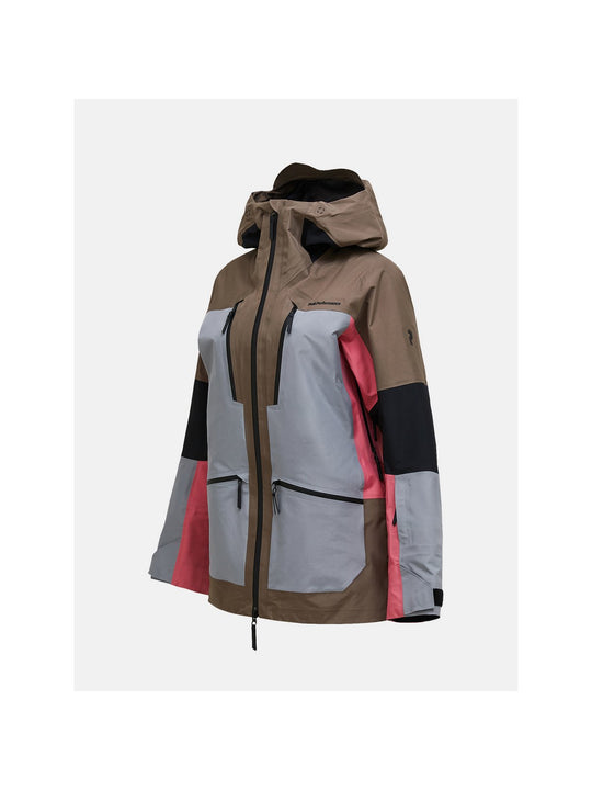 Kurtka narciarska damska PEAK PERFORMANCE Vertical GORE-TEX Pro 3L Shell Jacket brązowa
