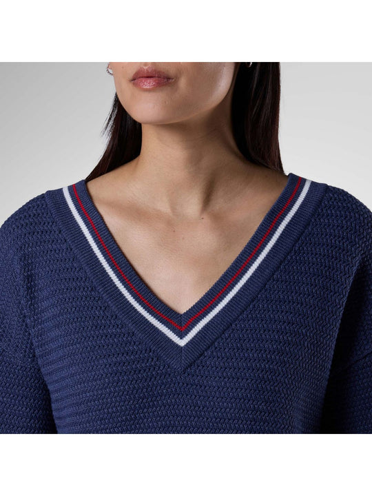 Sweter damski ROSSIGNOL W Knitted V Neck granatowy
