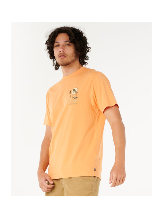 Koszulka męska RIP CURL Aots - Cody Welsh Palms Tee pomarańczowa
