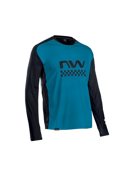 Koszulka rowerowa NORTHWAVE EDGE Jersey LS - niebieski/czarny - Adventure Sports
