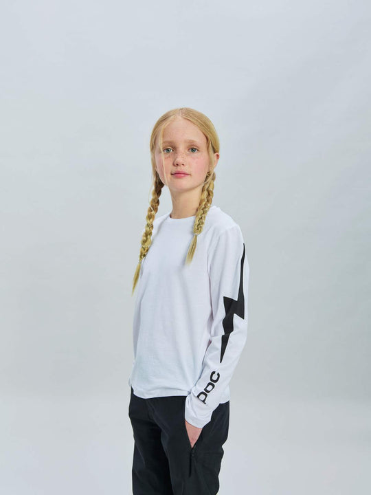 Koszulka dla dzieci POC L/S Tee Jr biały
