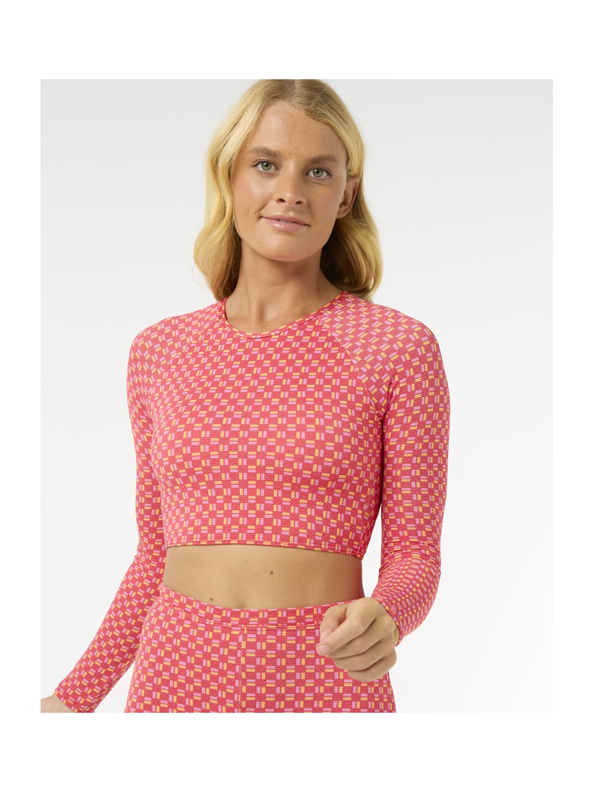 Lycra RIP CURL Shell Cove Crop Rashvest czerwony