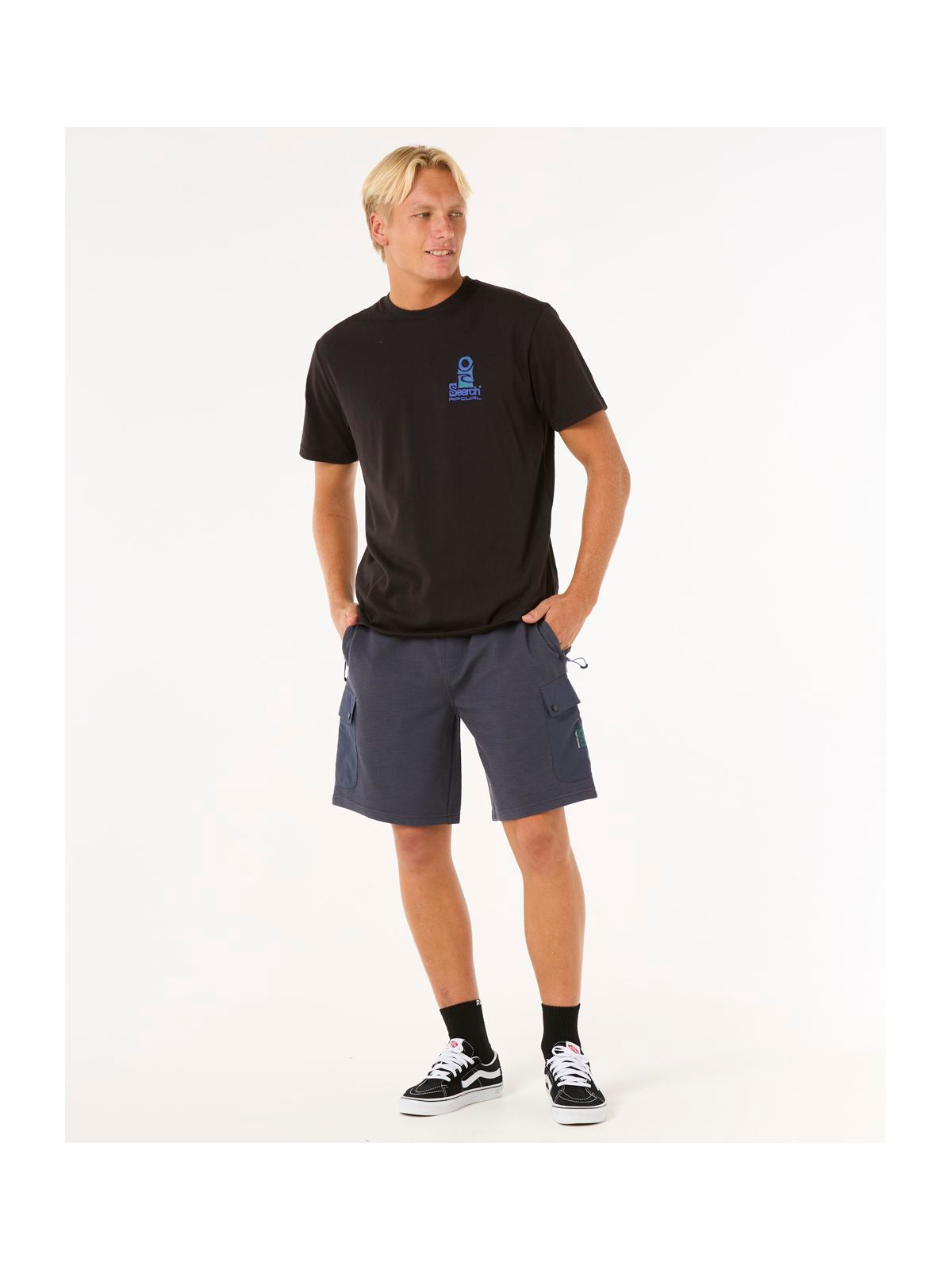 Koszulka męska RIP CURL Vaporcool Search Stack Tee czarna