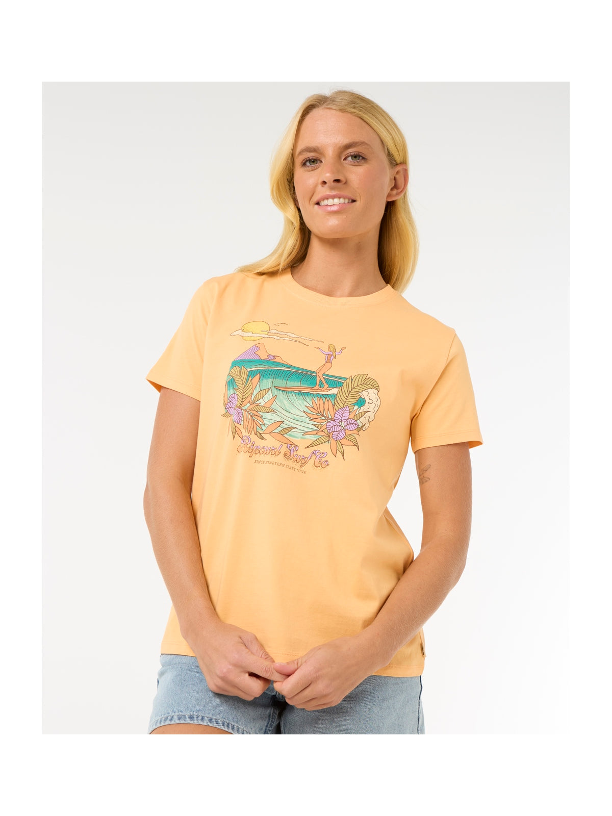 Koszulka RIP CURL Gliding Standard Tee pomarańczowa