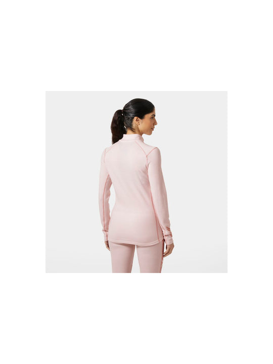 Koszulka damska HELLY HANSEN W Lifa Merino Midweight Graphic 1/2 Zip kolor różowy
