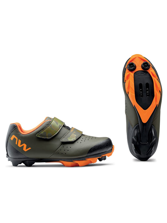 Buty rowerowe NORTHWAVE Origin Junior zielony/pomarańczowy - Adventure Sports
