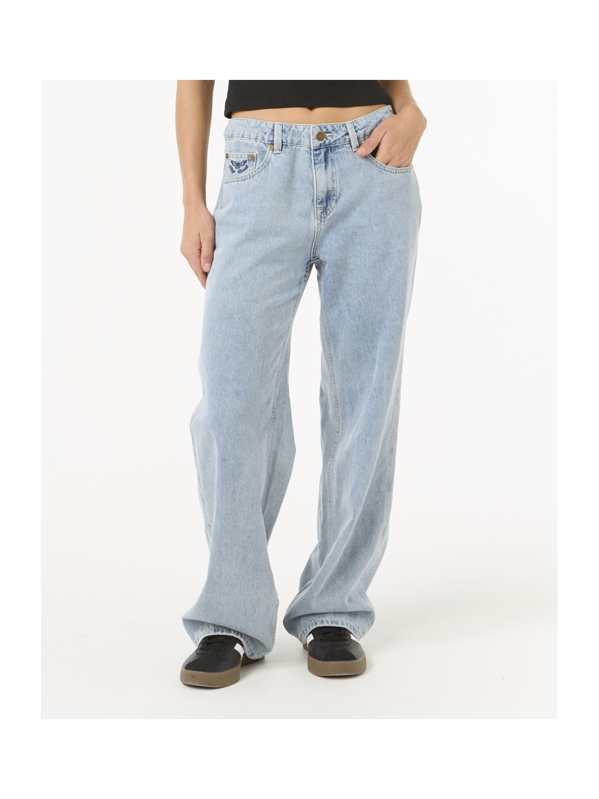 Spodnie RIP CURL AGGIE RELAXED JEANS niebieskiee