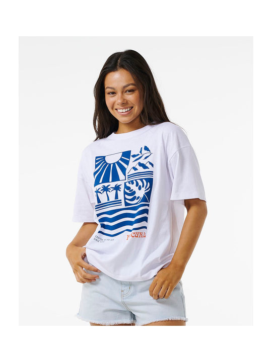 Koszulka RIP CURL Santorini Sun Heritage Tee biały - Adventure Sports
