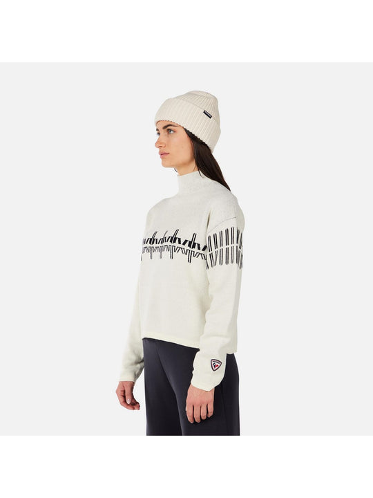 Sweter damski ROSSIGNOL W PATTERNED TN SWEATER biały
