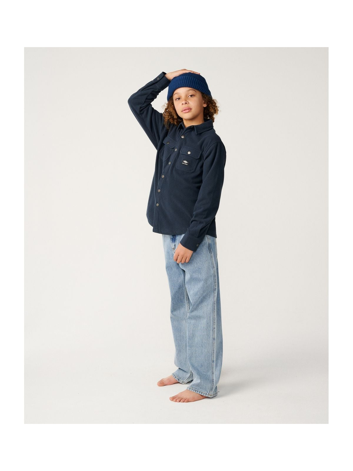 Koszula juniorska RIP CURL Sessions Polar Fleece Shirt-Bo granatowa