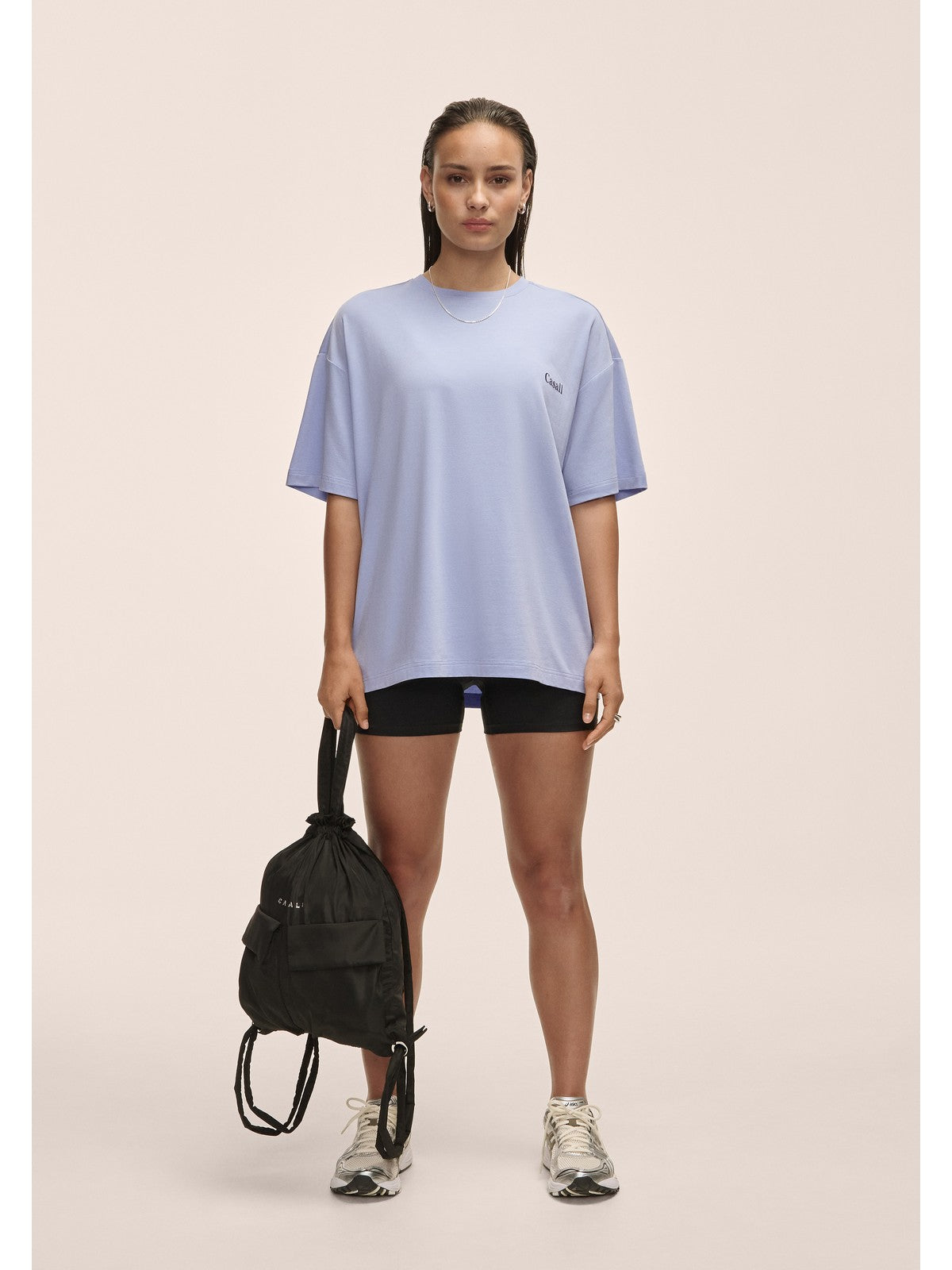 Koszulka damska Casall Oversized Cotton Blend Tee lawendowa - Adventure Sports
