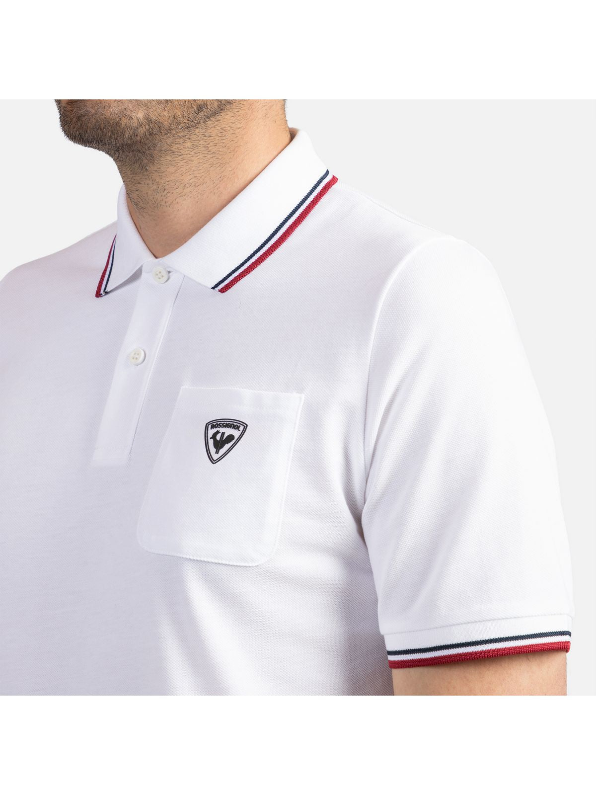 Męska koszulka polo ROSSIGNOL Presset Pocket Polo biały - Koszulka - Adventure Sports