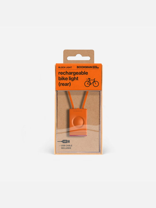 Lampka rowerowa BOOKMAN Block Light Rear 18lm pomarańczowy
