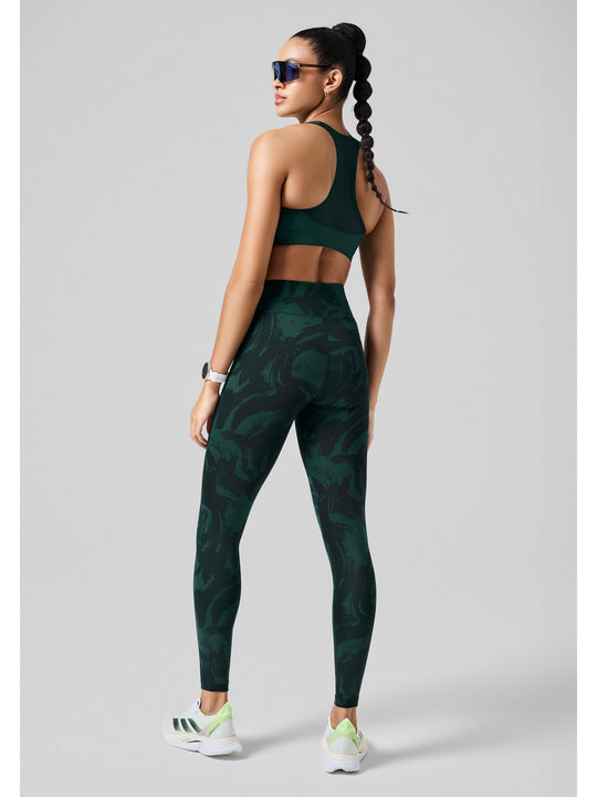 Legginsy CASALL Essential Printed Tights zielony - Adventure Sports
