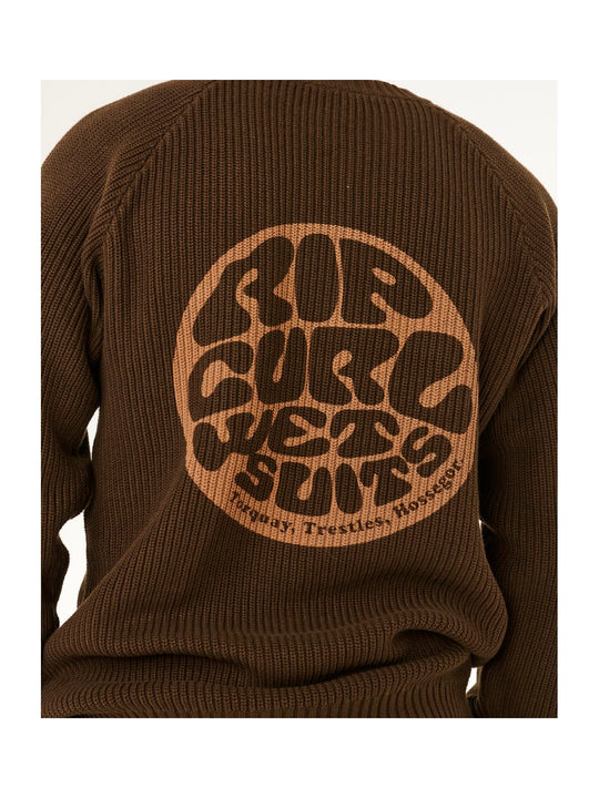 Sweter męski RIP CURL Premium Surf Knit Crew Brązowy brązowy
