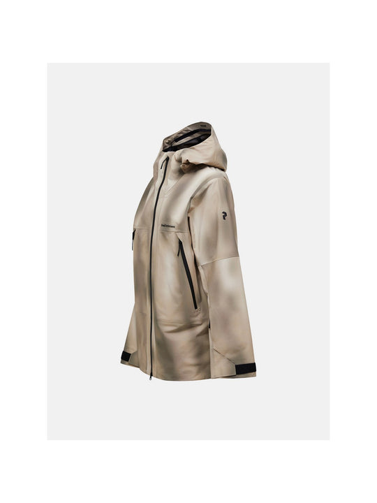 Kurtka narciarska męska PEAK PERFORMANCE Edge HIPE 3L AOP Shell Jacket beżowa
