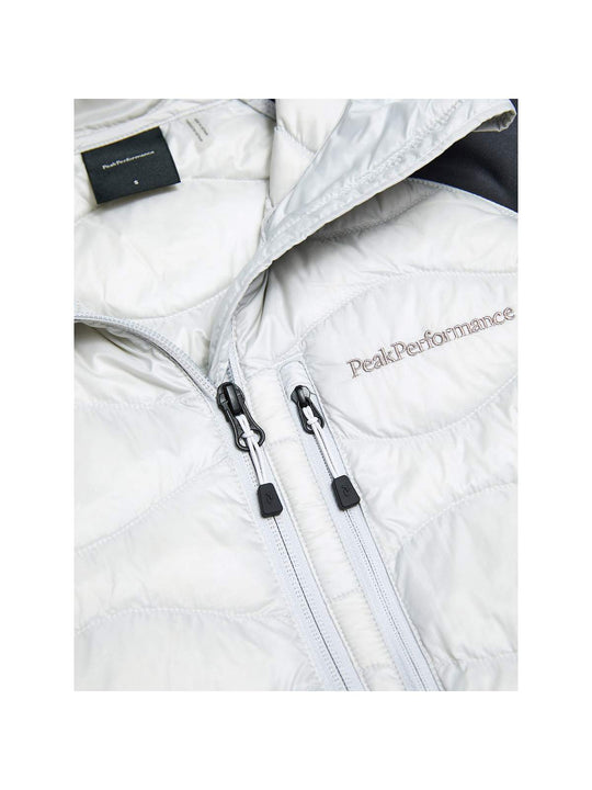 Kurtka puchowa damska PEAK PERFORMANCE Helium Hybrid Down Hood Jacket biała
