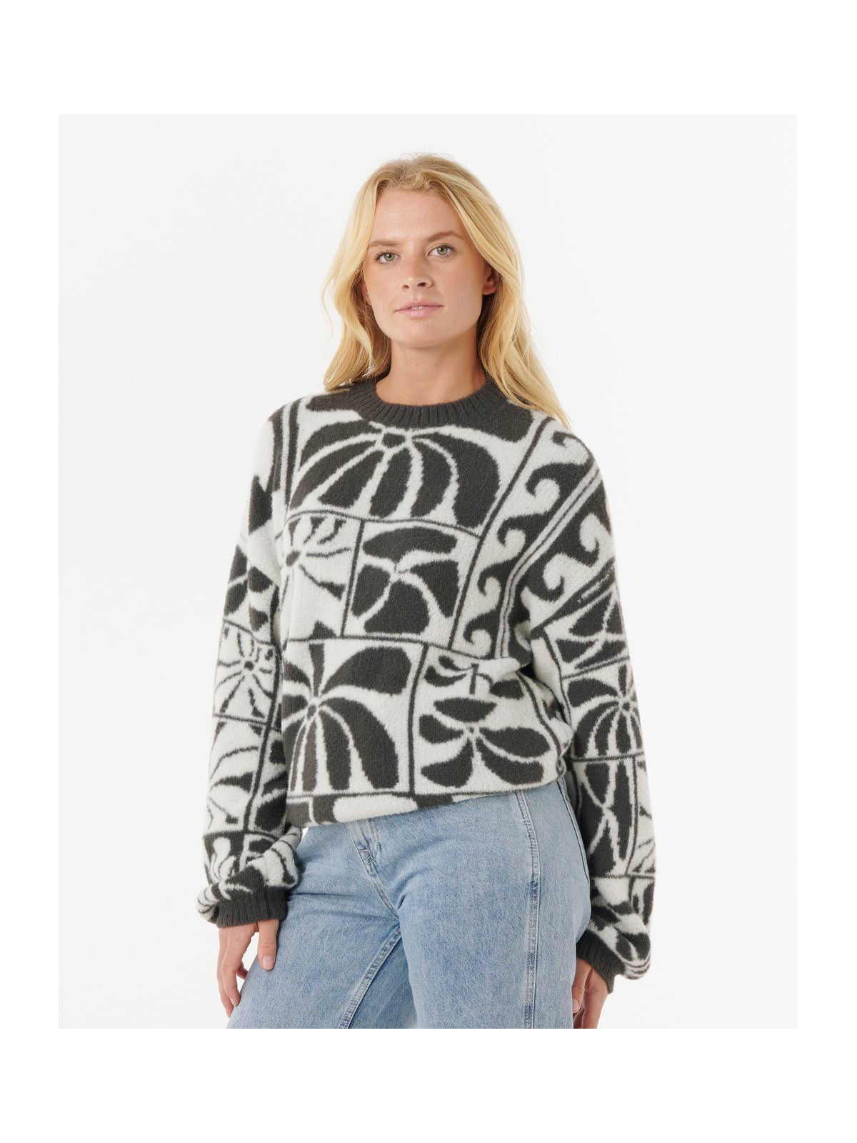 Sweter RIP CURL AOTS-TY WILLIAMS JACQUARD CREW czarny