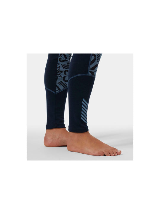 Spodnie damskie HELLY HANSEN W Lifa Merino Midweight Graphic Pant kolor granatowy
