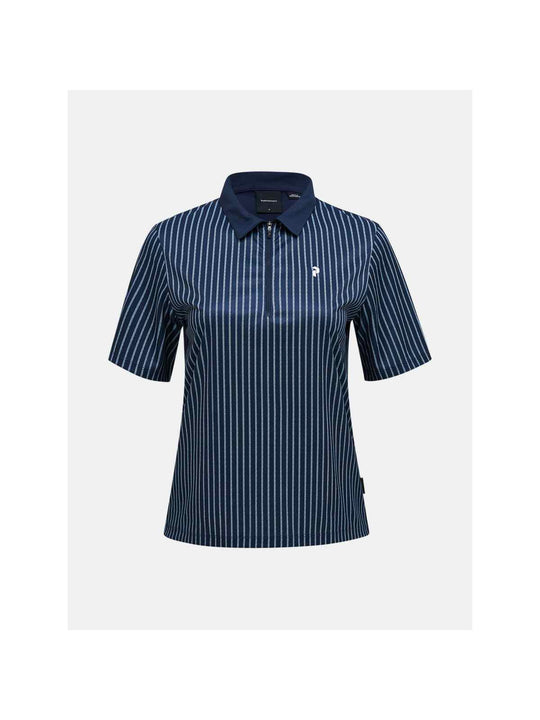 Koszulka PEAK PERFORMANCE W Graphic SS Zip Polo niebieski - Adventure Sports
