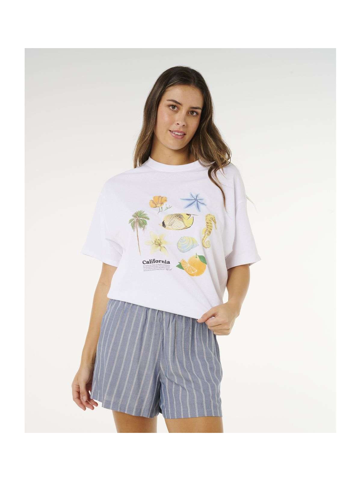 Szorty damskie RIP CURL Beach Days Pinstripe Short niebieskie
