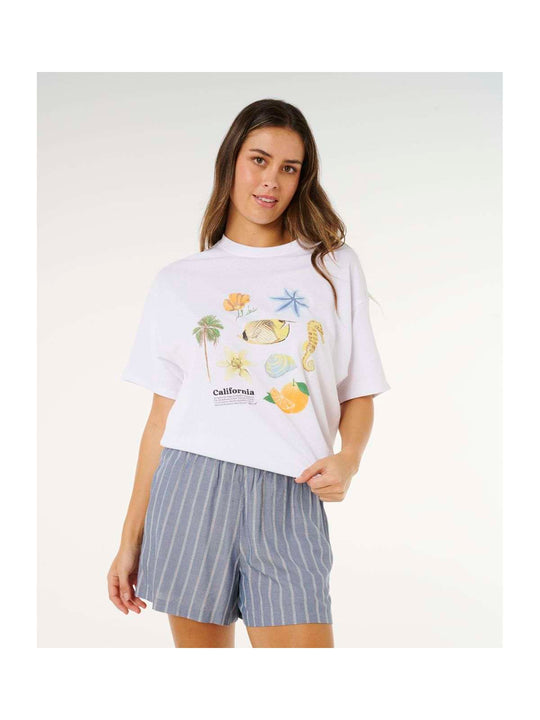 Szorty damskie RIP CURL Beach Days Pinstripe Short niebieskie
