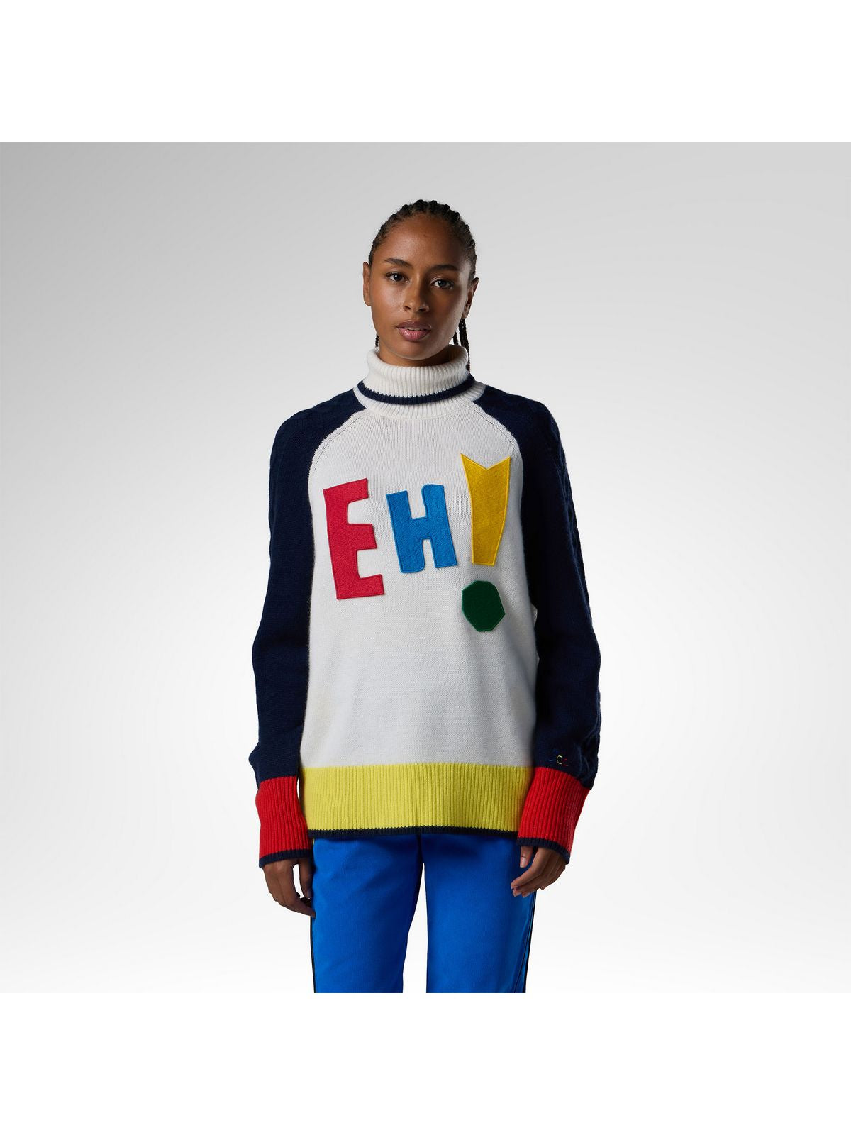 Sweter damski ROSSIGNOL W Jcc Graphic Turtle Neck Swea białe