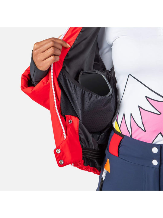 Kurtka puchowa narciarska Rossignol W Lumy Down Bomber Jkt czerwony - Adventure Sports

