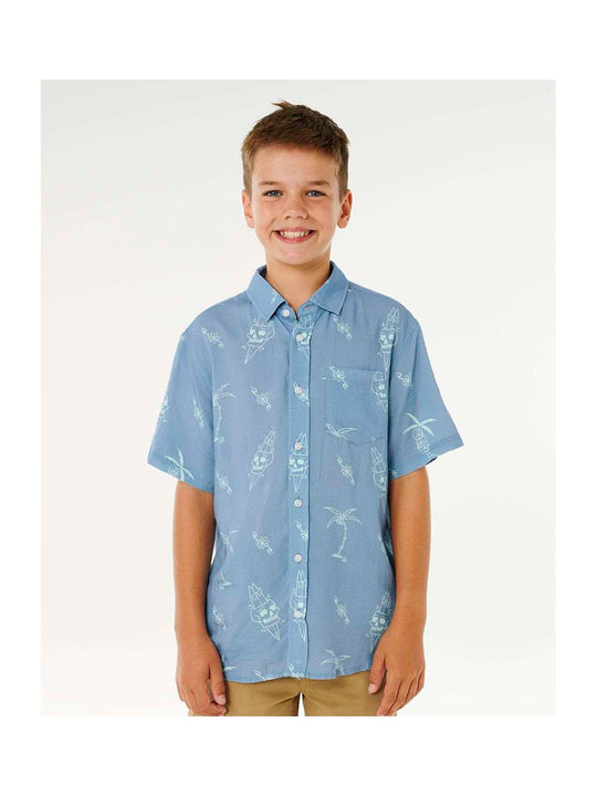 Koszula chłopięca RIP CURL Eternal Shred Ss Shirt-Boy niebieska
