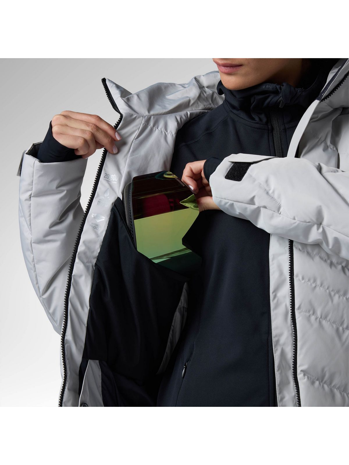 Kurtka narciarska damska ROSSIGNOL W Staci Nf Insulated Jkt szara