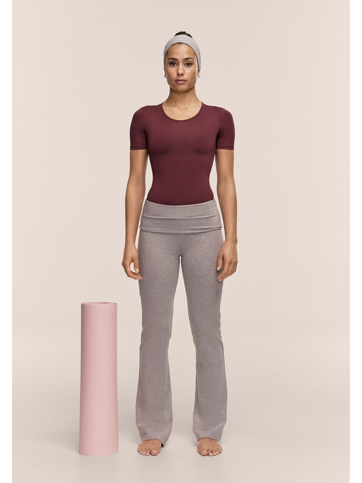 Body CASALL Studio Body Short Sleeve kolor bordowy