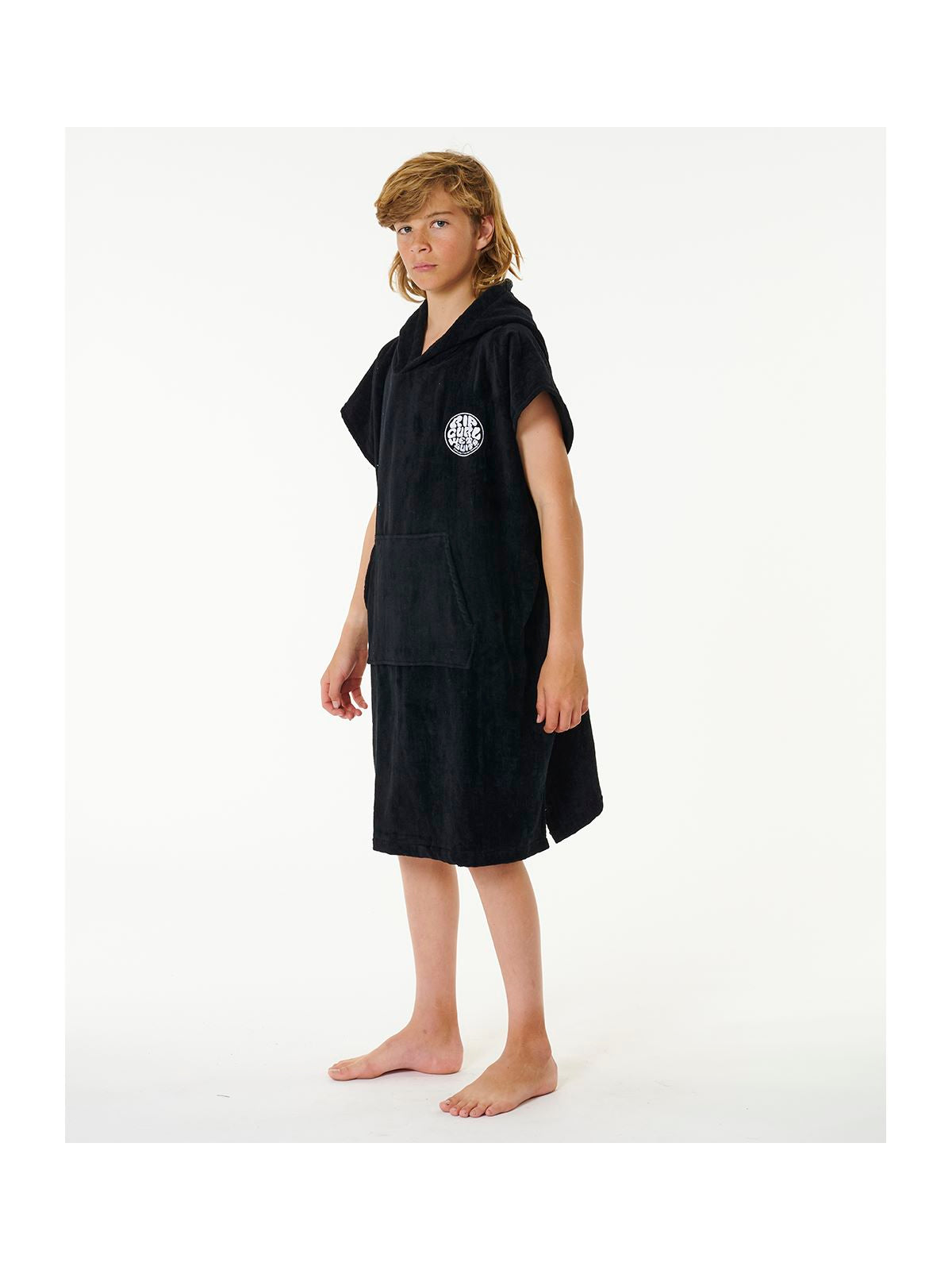 Poncho RIP CURL Logo Hooded Towel Boy czarny - Adventure Sports