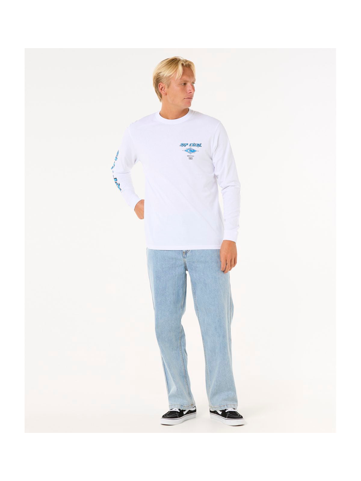 Koszulka RIP CURL Fade Out Icon L/S Tee biała