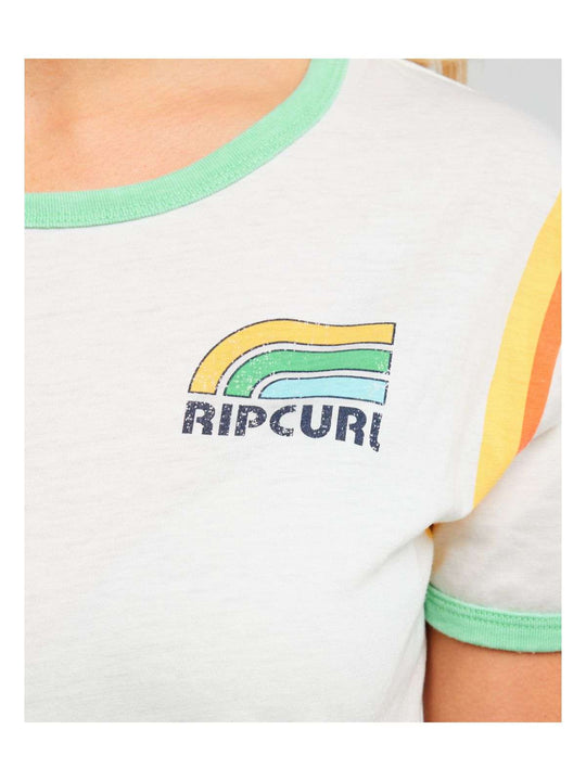 Koszulka damska RIP CURL Surf Side Ringer Tee beżowa
