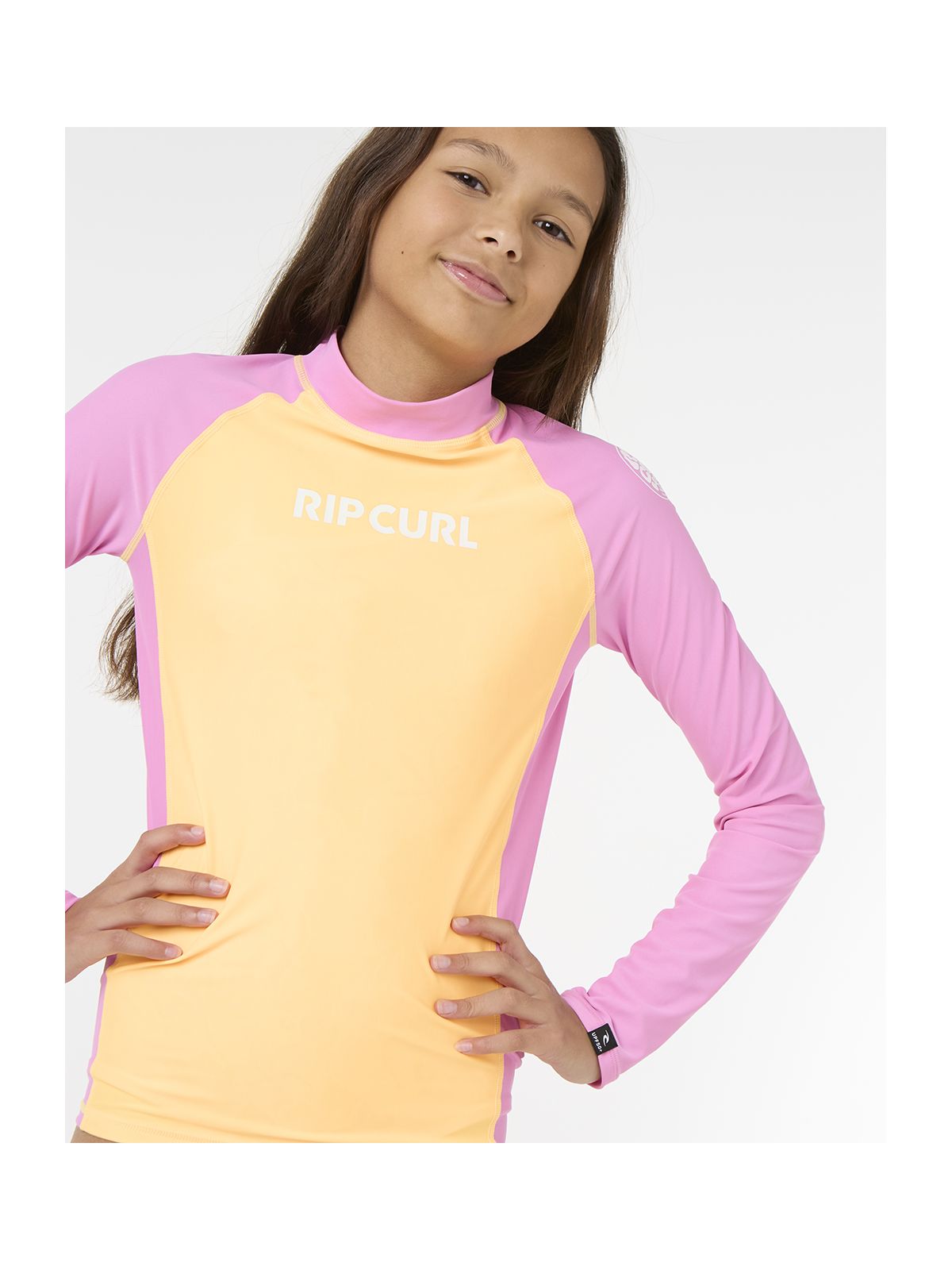Lycra RIP CURL Classic Surf Ls Rash Vest-Girl pomarańczowy