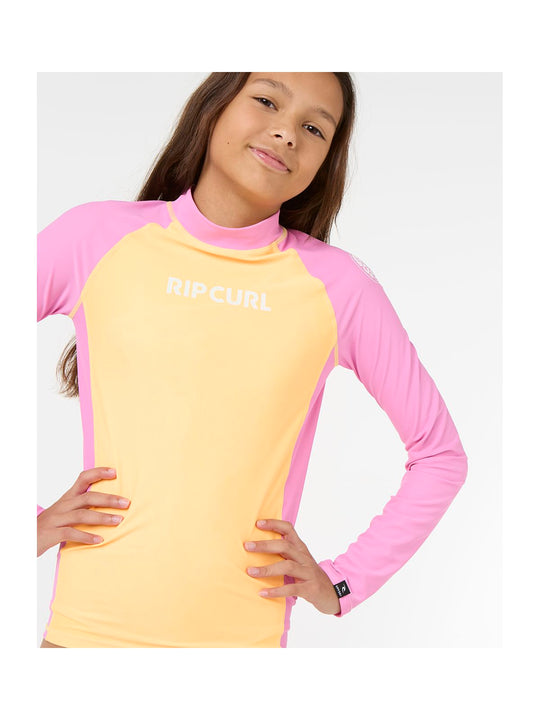 Lycra RIP CURL Classic Surf Ls Rash Vest-Girl pomarańczowy
