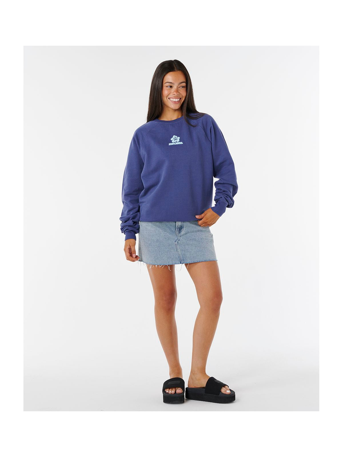 Bluza RIP CURL LUXE SURF RAGLAN RELAXED CREW granatowa
