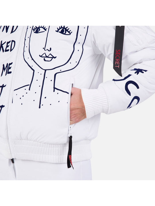Kurtka narciarska damska Rossignol W Yety Fleecy Bomber Jkt biały - Adventure Sports
