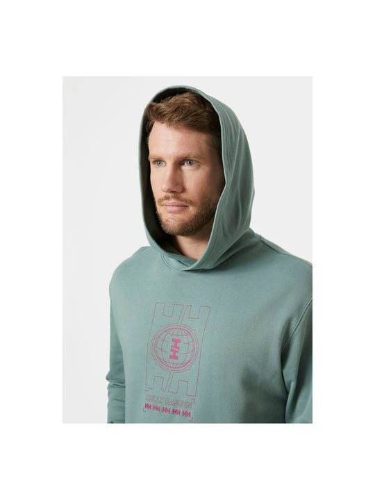 Bluza dresowa męska HELLY HANSEN Core Graphic Sweat Hoodie zielony - Adventure Sports
