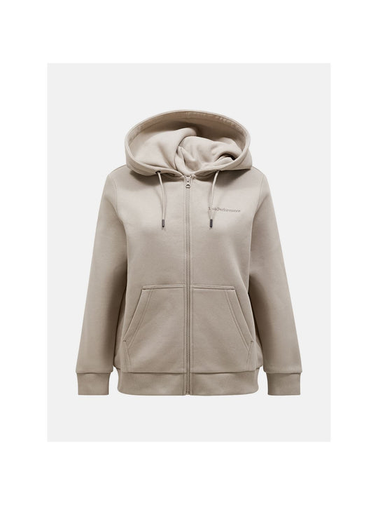 Bluza z kapturem damska Peak Performance W Original Small Logo Zip beżowy - Adventure Sports
