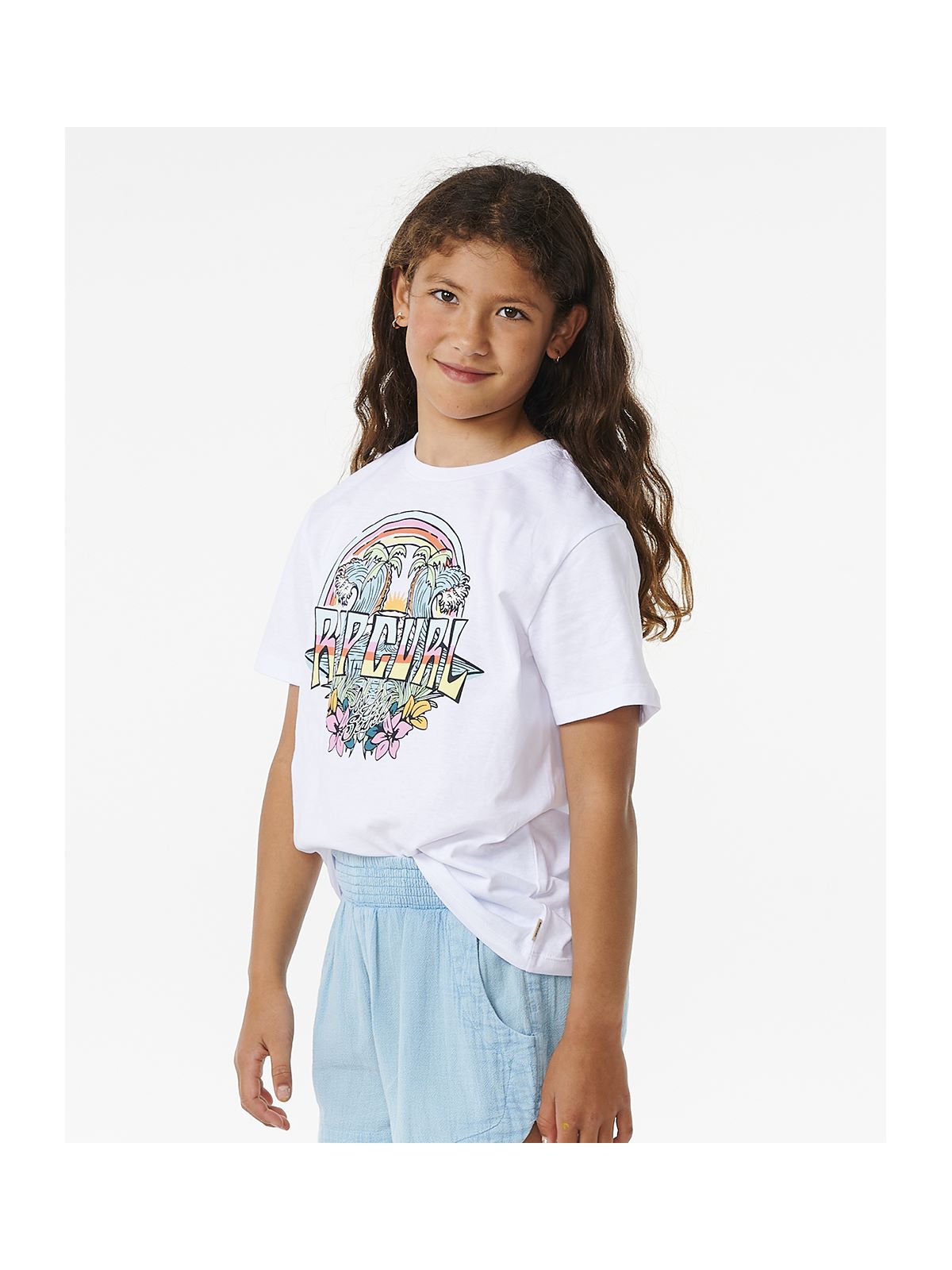 Koszulka RIP CURL Block Party Tee-Girl biały - Adventure Sports