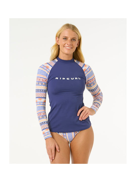 Lycra RIP CURL San Carlos Ls Upf Top niebieski - Adventure Sports
