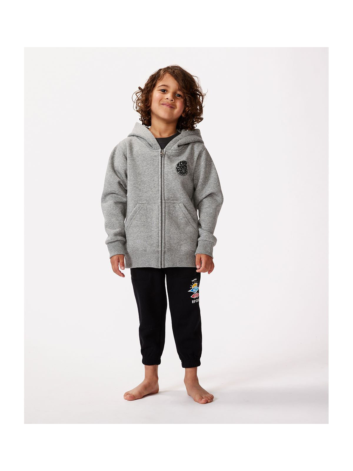 Bluza dresowa dla chłopca RIP CURL Wetsuit Icon Zip Thru Hood-Boy szary - Adventure Sports